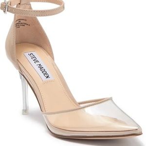 Steve Madden clear pointed toe pumps